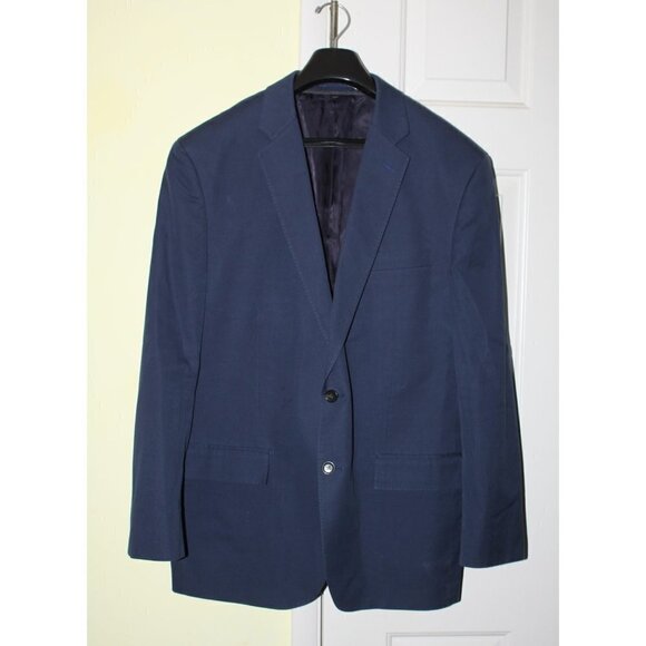 J. Crew Crosby Carpini Blue Men Blazer Size 44R Cotton Sport Jacket Italy - Picture 6 of 13